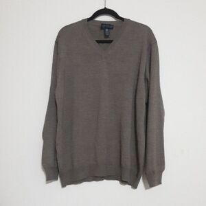 Giasone Men Brown Sweater Wool Pull Over Soft Event Office Luxury Y2k Grandpa Xl